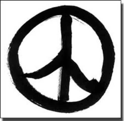 The peace symbol was created