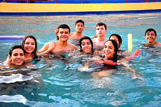 piscina con la clase