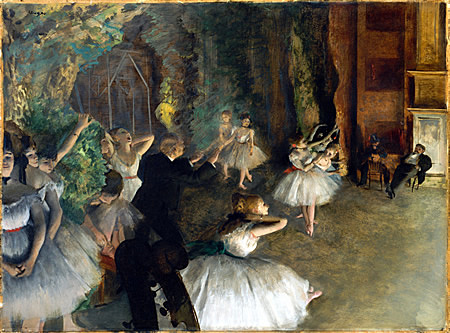 "Ensayo de ballet en el escenario" (Edgar Degas)