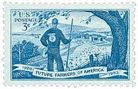 The U.S. Post Office Department issued a special stamp to celebrate the 25th anniversary of FFA