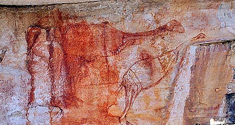 Megalania rock Painting