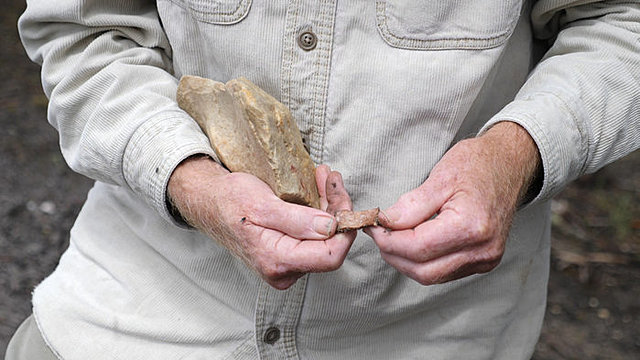 35,000 years ago, ancestors would ground tools on rocks.