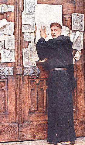 Martin Luther Nails the 95 Theses on the door of the Wittenberg Church