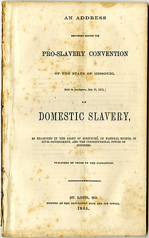 1857 Pro-Slavery Convention