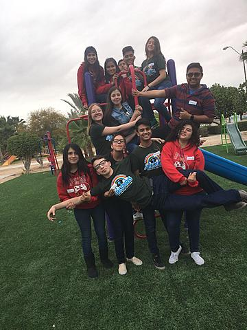 Con mi grupo de Arcoiris