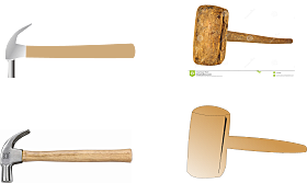 martillo antiguo y moderno