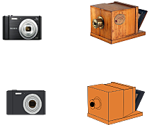 camara antigua y moderna