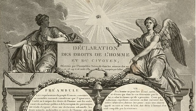 La Declaración de los Derechos del Hombre y del Ciudadano. Aprobada por la Asamblea Nacional francesa el 26 de agosto de 1789.