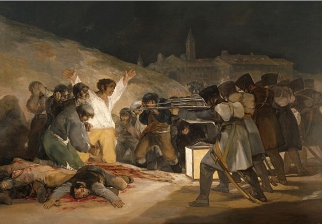 Retrato de los fusilamientos del 3 de Mayo de 1808. Francisco de Goya (1814).