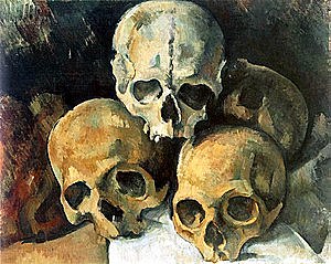 Paul Cézanne - Pirámide de calaveras.