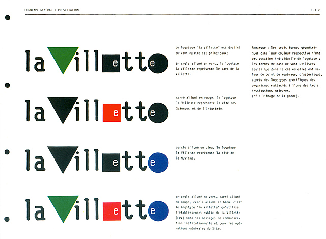 Grapus , Identité visuelle du parc de la Villette , 1984