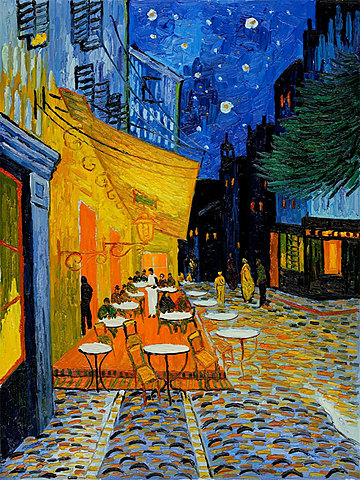 Van Gogh - Terraza de café por la noche.