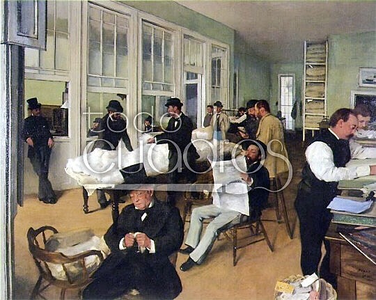 Edgar Degas-Una oficina de algodón en Nueva Orleans-Impresionista