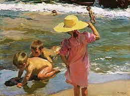 Joaquín Sorolla-Niños a la orilla del mar-Impresionista