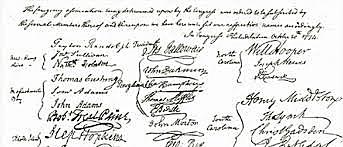 The writing of the Declaration of Rights and Grievances