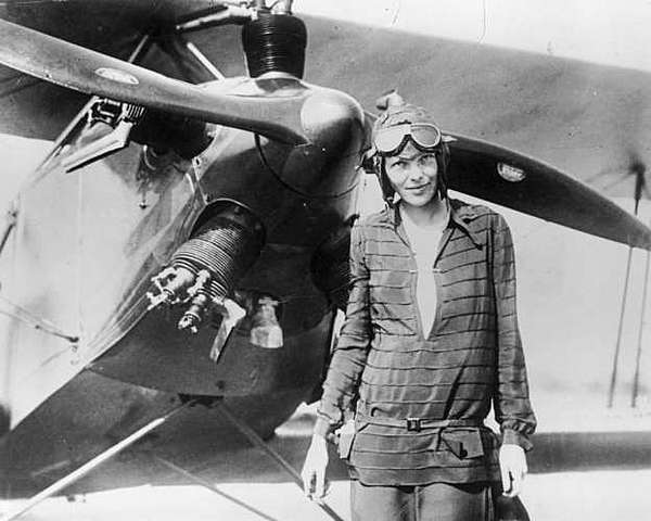 Amelia Earhart, first woman to make solo flight across the Atlantic (1928)