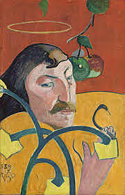 Self Portrait with Halo and Snake(Paul Gauguin)