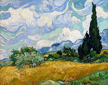 "Campo de trigo con cipreses" (Vincent van Gogh)