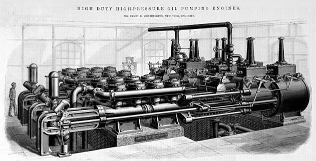 Direct-acting steam pumping engine