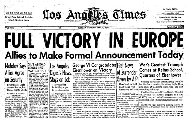 End of war in Europe