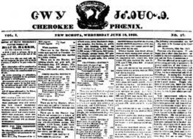 The first American Indian newspaper called the Cherokee Phoenix was published in the United States.