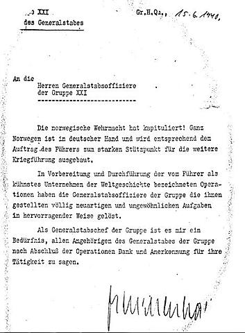 Norge kapitulerte