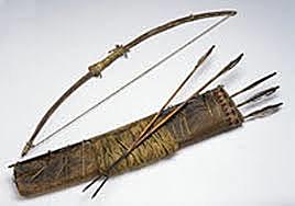 Humans start using bow and arrows