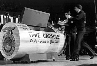 2002- The time capsule from the 50th National FFA Convention is opened.