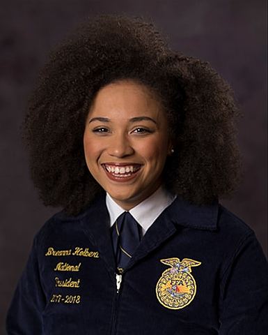 First African-American female to be elected national FFA president.