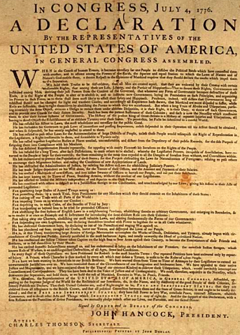 Declaration of Independence was signed