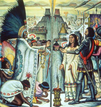Haman Cortes meets with Montezuma