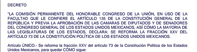 Reforma 45 de art. 73