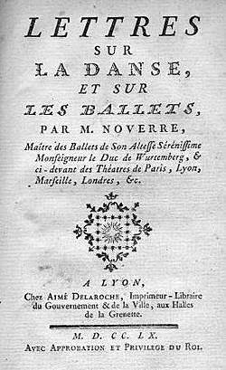 Nouverre's Lettressur danseet sur les ballets (Letters on Dancing and Ballets) Published