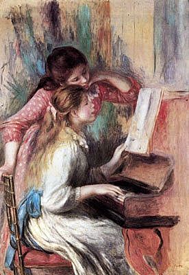 Jovenes tocando el piano por Pierre-Auguste Renoir