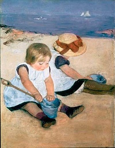 Niños en la Playa Por Mary Cassatt