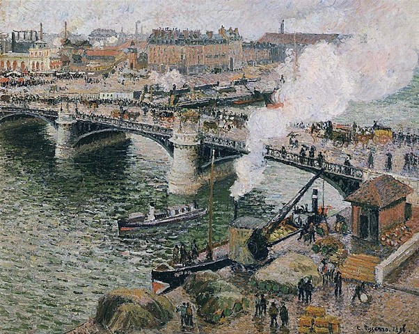 Pont Boildieuin Rounen, Rainy Weather por Camille Pissarro