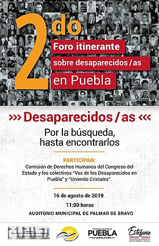 2do Foro Itinerante de Desaparecidos en Puebla