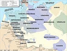 Las tribus germánicas cruzan el río Rin 406 d.c