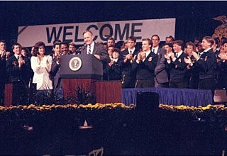 1987 - Vice President George H.W. Bush speaks at the National FFA Convention.
