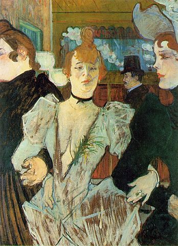 La Goulue Entering the Moulin  por Henri de Toulouse-Lautrec