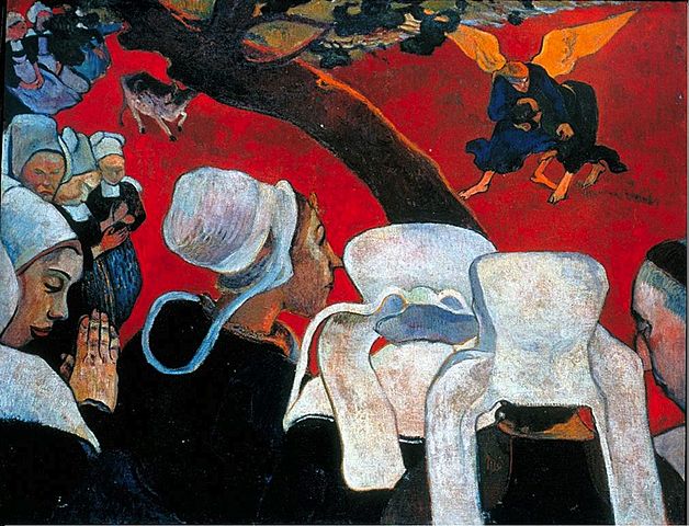 La vision del sermón Por Paul Gauguin