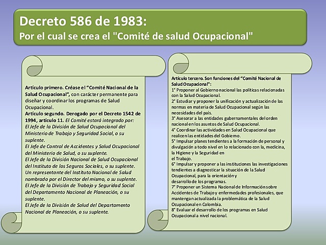 Comités de salud ocupacional.