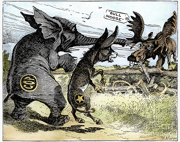 Runs for presidency, unsuccessfully for Bull-Moose Party