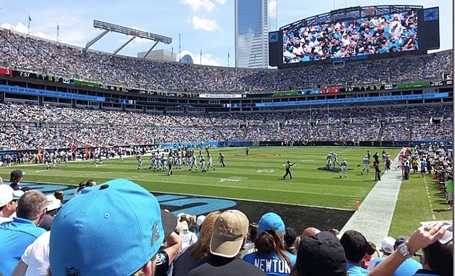 Mi familia y yo fuemos al partido de Carolina Panthers.