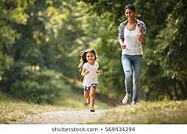 Mi madre y yo anduvimos en una carrera.