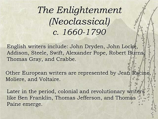 The Enlightenment (Neoclassical) Period (1660-1790 CE)
