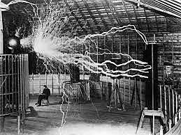 Tesla discovers the alternative current electricity