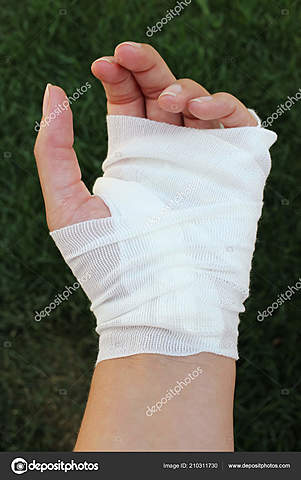 Cracked in the hand.