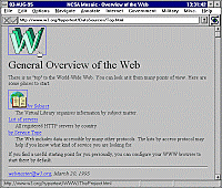 Aparece el navegador para Internet Mosaic, y el primer buscador de Internet, se llama Wandex
