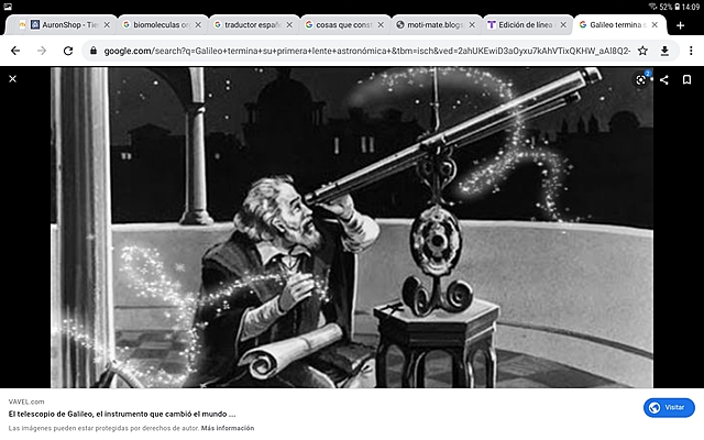 Galileo termina su primera lente astronómica